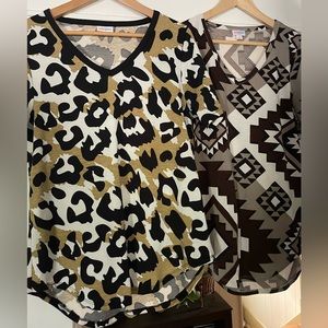 2 RARE Print LuLaRoe Christy T’s